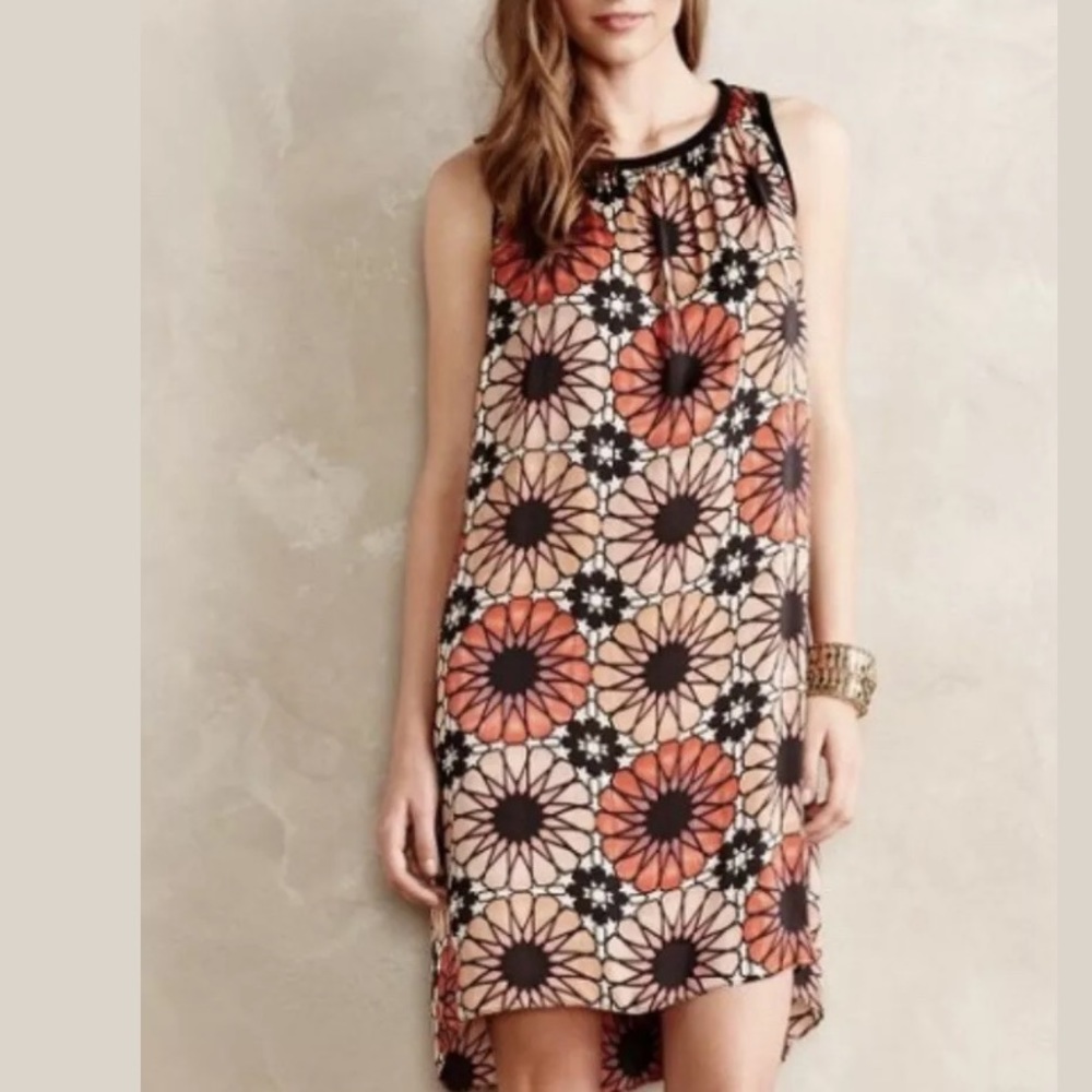 NWT ANTHROPOLOGIE NOMAD MORGAN CARPER FLORAL RETRO SWING DRESS XXSP XXS PETITE